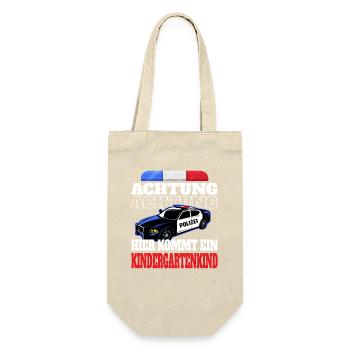 Attention police car kindergarten child - Gift Bag for Bottles - nature - Front