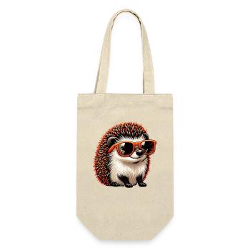 Igel Mit Sonnenbrille Igel Sarkasmus Tierliebhaber - Geschenkbeutel für Flaschen - Natur - Vorne