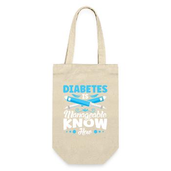 Diabetes Typ 1 Diabetiker - Geschenkbeutel für Flaschen - Natur - Vorne