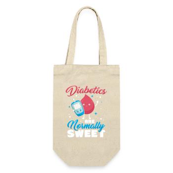 Diabetes Typ 1 Diabetiker - Geschenkbeutel für Flaschen - Natur - Vorne