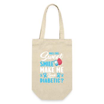 Diabetes Typ 1 Diabetiker - Geschenkbeutel für Flaschen - Natur - Vorne