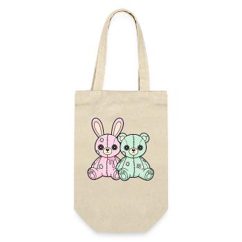 Goth Bunny Horror Rabbit Gothic Gruselig Gruselig - Geschenkbeutel für Flaschen - Natur - Vorne