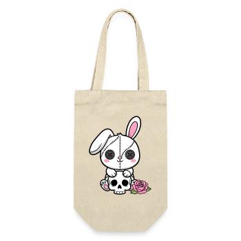 Goth Bunny Horror Rabbit Gothic Gruselig Gruselig - Geschenkbeutel für Flaschen - Natur - Vorne