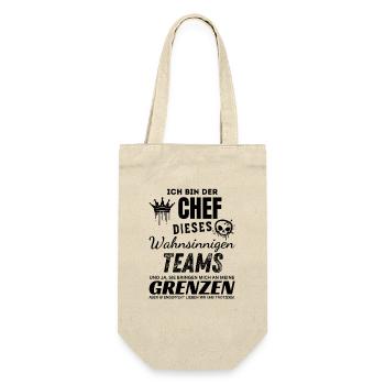 Stolzer Chef des wahnsinnigen Teams Chef Geschenk - Geschenkbeutel für Flaschen - Natur - Vorne