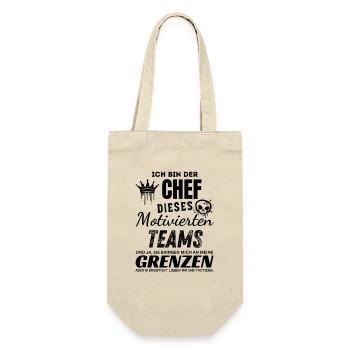 Stolzer Chef des motivierten Teams Chef Geschenk - Gift Bag for Bottles - nature - Front