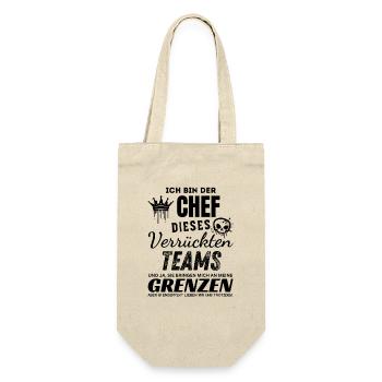 Stolzer Chef des verrückten Teams Chef Geschenk - Gift Bag for Bottles - nature - Front