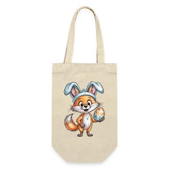 Ostern T-Shirt – Fuchs mit Ei - Geschenkbeutel für Flaschen - Natur - Vorne