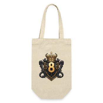 8 Zahl Wappen - Geschenkbeutel für Flaschen - Natur - Vorne