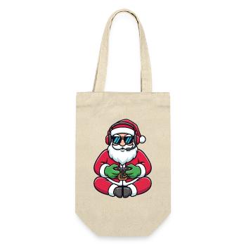 Père Noël joueur jouant à la manette de jeu vidéo - Sac à bouteille - nature - Devant