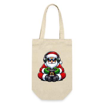 Gamer Santa Claus Playing Video Game Controller - Gift Bag for Bottles - nature - Front