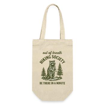 Wandern Waschbär Humor Geschenk Hiking Outdoor - Geschenkbeutel für Flaschen - Natur - Vorne