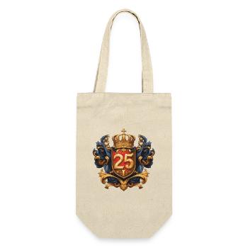 25 Zahl Wappen - Geschenkbeutel für Flaschen - Natur - Vorne