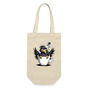 Morgenmuffel Kaffee Kein Bock Rabe Schlechte Laune - Geschenkbeutel für Flaschen - Natur - Vorne