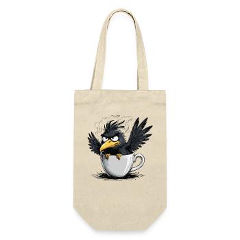 Morgenmuffel Kaffee Kein Bock Rabe Schlechte Laune - Geschenkbeutel für Flaschen - Natur - Vorne