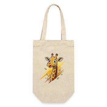 Giraffe cartoon in yellow splatter - Gift Bag for Bottles - nature - Front