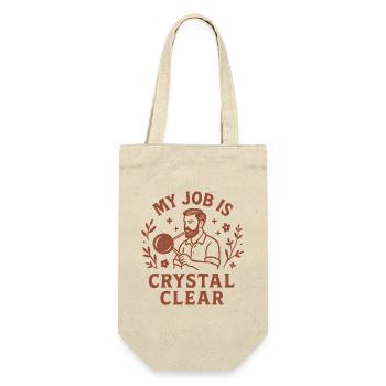 Job kristallklar | Glasbläser Humor - Geschenkbeutel für Flaschen - Natur - Vorne
