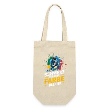  Schmerz Vergeht Farbe Blleibt Lustiger Paintball - Geschenkbeutel für Flaschen - Natur - Vorne