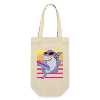Requin surfeur rétro avec lunettes de soleil graphique - Sac à bouteille - nature - Devant