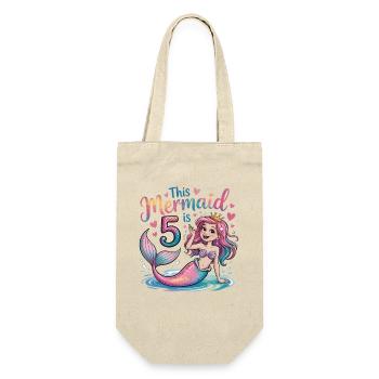 5e anniversaire de la Sirène 5 ans - Sac à bouteille - nature - Devant