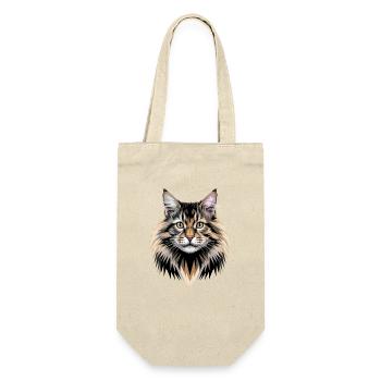 Katze Norwegische Waldkatze Norweger Wald Katzen - Geschenkbeutel für Flaschen - Natur - Vorne