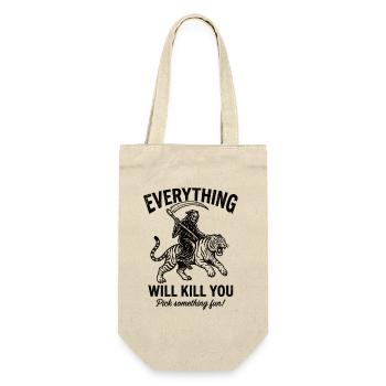 Motivations Shirt für Risiko Fans - Geschenkbeutel für Flaschen - Natur - Vorne