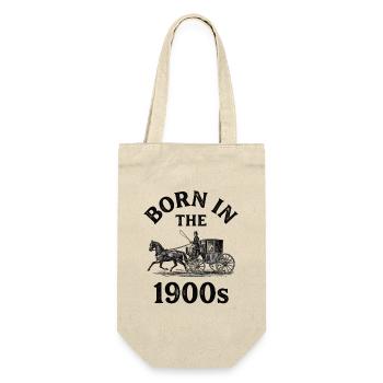 1900er Vintage Shirt für Nostalgie Fans - Geschenkbeutel für Flaschen - Natur - Vorne