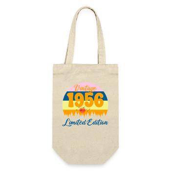 70 Jahre altes Jubiläumsgeschenk 1956 - Geschenkbeutel für Flaschen - Natur - Vorne