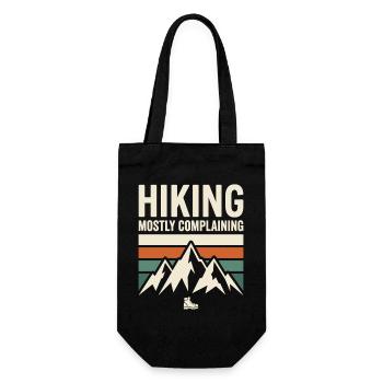 Hiking Spruch Motiv mit Bergen - Geschenkbeutel für Flaschen - Schwarz - Vorne