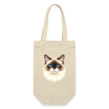 Birma Katze Heilige Birmakatze Süße Birma Katzen - Geschenkbeutel für Flaschen - Natur - Vorne