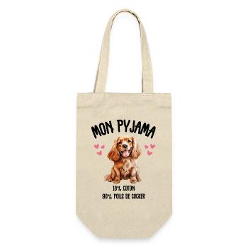 Funny Cocker Spaniel Dog Pajamas - Gift Bag for Bottles - nature - Front