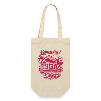 Leinen Los! JGA auf hoher See - Braut - Geschenkbeutel für Flaschen - Natur - Vorne