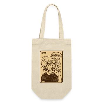 Vintage-Oma-Mmmhh-Ausdruck - Geschenkbeutel für Flaschen - Natur - Vorne
