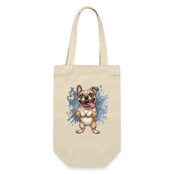 Pug Pose Splash - Geschenkbeutel für Flaschen - Natur - Vorne