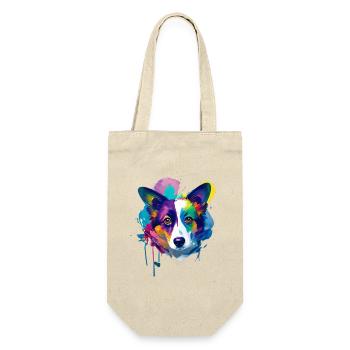 Cardigan Walisischer Corgi Lebendige Ölmalerei Kunst - Geschenkbeutel für Flaschen - Natur - Vorne