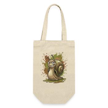 Witzige Schnecke mit Farbsplash - Geschenkbeutel für Flaschen - Natur - Vorne
