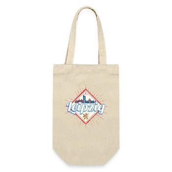 Leipzig Deutschland Sachsen Vintage Souvenir - Geschenkbeutel für Flaschen - Natur - Vorne