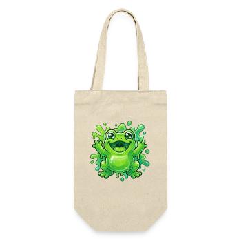 Fröhlicher Frosch Spritz - Geschenkbeutel für Flaschen - Natur - Vorne