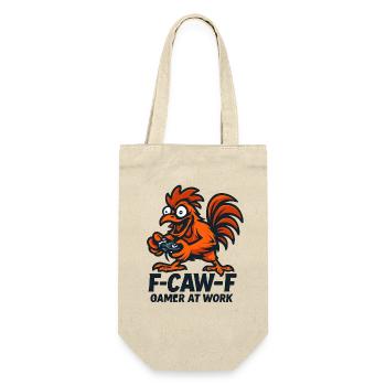 F-Caw-F Gamer At Work Gaming Hahn Humor Lustig - Geschenkbeutel für Flaschen - Natur - Vorne