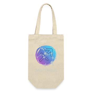 Schütze Sagittarius Sternzeichen Astrologie Design - Geschenkbeutel für Flaschen - Natur - Vorne