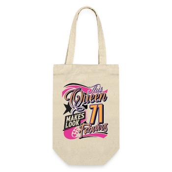 71st Birthday Queen - Gift Bag for Bottles - nature - Front