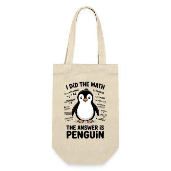 Mathe Sprüche Pinguin Lustiges Mathe Geschenk  - Geschenkbeutel für Flaschen - Natur - Vorne