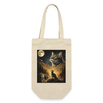 Moon Cat Over Cloud Forest Cat Howls At Moon - Gift Bag for Bottles - nature - Front