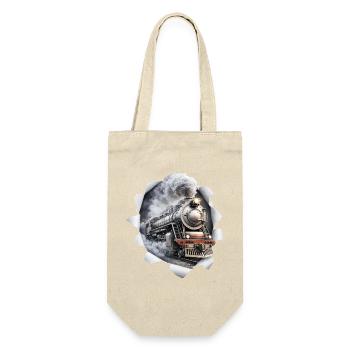 Lokomotiv train model comes out of the shirt - Gift Bag for Bottles - nature - Front