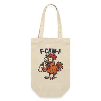 F-CAW-F Parents Rooster Chicken Humor Gift Idea - Gift Bag for Bottles - nature - Front