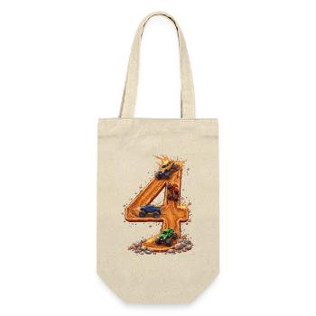 4th Birthday, 4 Year Old Boy, Monster Truck - Gift Bag for Bottles - nature - Front