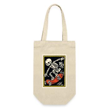 Skeleton Skater on Skateboard - Gift Bag for Bottles - nature - Front