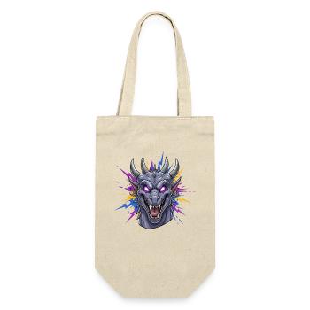 Tête de dragon néon avec éclaboussures de peinture - Sac à bouteille - nature - Devant