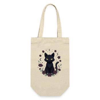Moon Night Cat Flower Circle - Gift Bag for Bottles - nature - Front