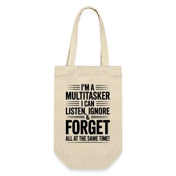 Multitasker Sprüche Sarkasmus Bürohumor Geschenk - Geschenkbeutel für Flaschen - Natur - Vorne