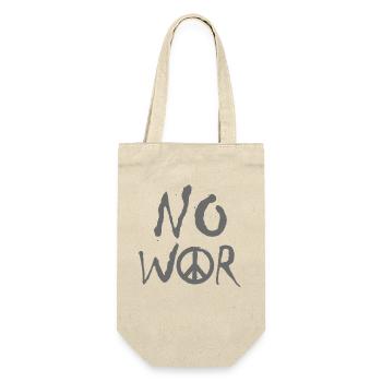 NO WAR – Statement für den Frieden gegen den Krieg - Geschenkbeutel für Flaschen - Natur - Vorne